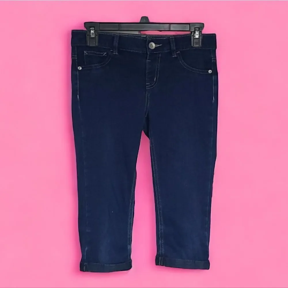 Justice Girls Jeggings Size 16 Blue Stretch Pull On Skinny Capri Jeans School